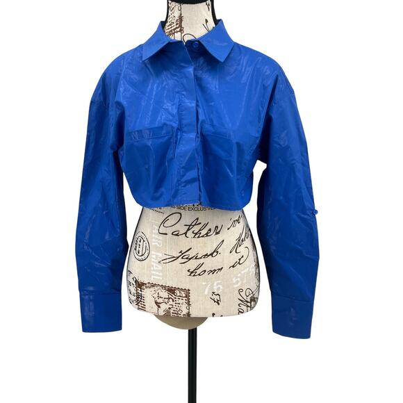 SER. O. YA Chi Coated Top in Royal Blue, size S, NWT. - Picture 5 of 10